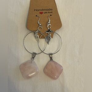Handmade Rose Quartz Earrings